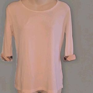 Classic Women's Light Roll-Sleeve Top Burberry Nova Check